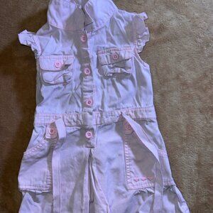 Vtg Children's Place Sz 24 Months Pale Pink Button Sleeveless Tie Belt Dress (S)